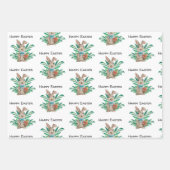 ハッピーイースター水彩バニー3パター違うン ラッピングペーパーシート (正面2)