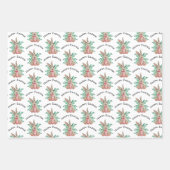 ハッピーイースター水彩バニー3パター違うン ラッピングペーパーシート (正面)