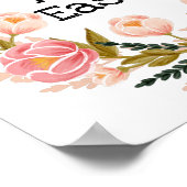 ハッピーイースター水彩フローラリースポスター ポスター (角)