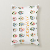 ハッピーイースター水彩フローラ卵 アクセントクッション (正面(垂直))