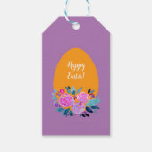 ハッピーイースター水彩フローラ卵 ギフトタグ (正面)