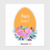 ハッピーイースター水彩フローラ卵 シール (シート)