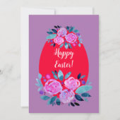 ハッピーイースター水彩フローラ赤卵 シーズンカード (正面)
