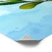 ハッピーイースター水彩リースチューリップ ポスター (角)