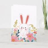ハッピーイースター水彩可愛いかわいいバニーファミリー カード (裏面)