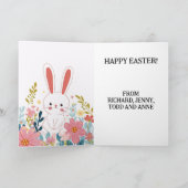 ハッピーイースター水彩可愛いかわいいバニーファミリー カード (内部)