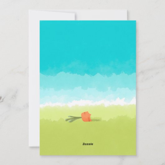 ハッピーイースター水彩可愛いバニーニンジン シーズンカード (裏面)