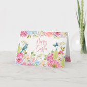ハッピーイースター水彩春フローラ シーズンカード (正面)