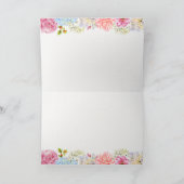 ハッピーイースター水彩春フローラ 空白の シーズンカード (内部)