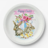 ハッピーイースター水彩春日 ペーパープレート (正面)