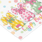 ハッピーイースター水玉模様イースターバニー ショートテーブルランナー (コーナー)