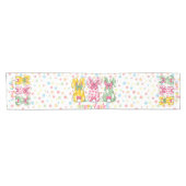 ハッピーイースター水玉模様イースターバニー ショートテーブルランナー (横)