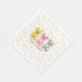 ハッピーイースター水玉模様イースターバニー スタンダードランチョンナプキン (角)