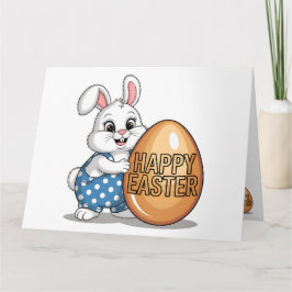 ハッピーイースター水玉模様バニー カード