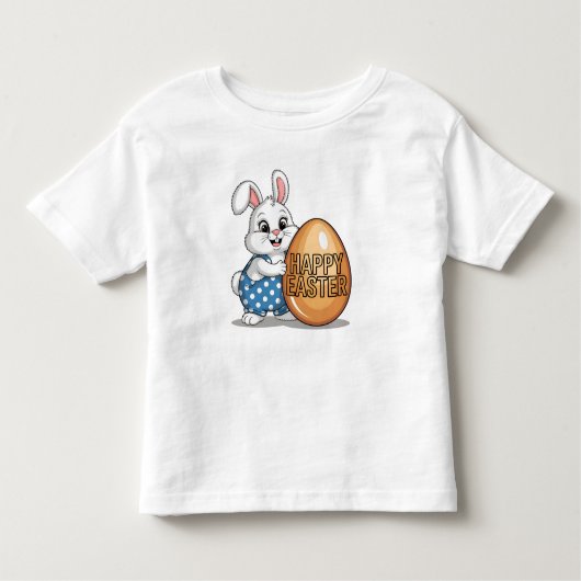 ハッピーイースター水玉模様バニー トドラーTシャツ (正面)