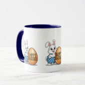 ハッピーイースター水玉模様バニー マグカップ (正面左)