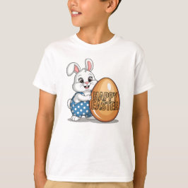 ハッピーイースター水玉模様バニー Tシャツ