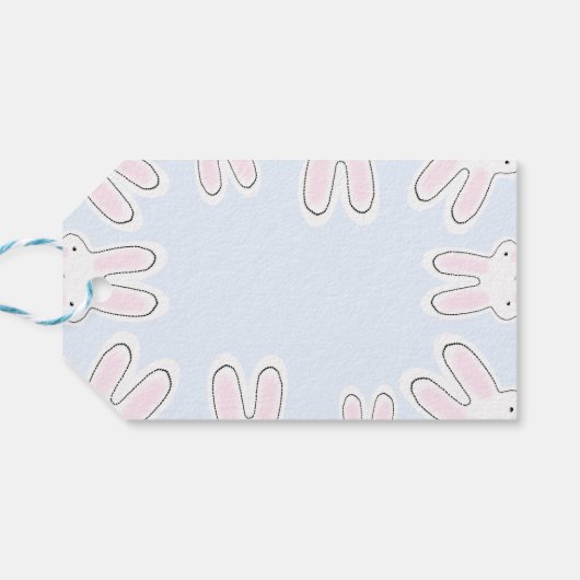 ハッピーイースター淡い色のブルー可愛いおもしろい覗き穴 ギフトタグ (裏面横)