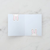 ハッピーイースター淡い色のブルー可愛い覗きバニおもしろい シーズンカード (内部)