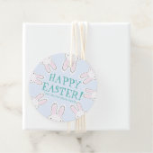 ハッピーイースター淡い色のブルー可愛い覗きバニおもしろい フェイバータグ (インサイチュ)