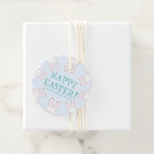 ハッピーイースター淡い色のブルー可愛い覗きバニおもしろい フェイバータグ (インサイチュ)