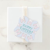 ハッピーイースター淡い色のブルー可愛い覗きバニーカスタムズ フェイバータグ (インサイチュ)