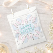 ハッピーイースター淡い色のブルー可愛い覗きバニーカスタムズ フェイバーバッグ (クリップ留めされた状態)