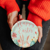 ハッピーイースター淡緑色の水色 ペーパープレート