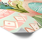 ハッピーイースター淡緑色の水色 ポスター (角)