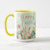 ハッピーイースター淡緑色の水色 マグカップ (左)