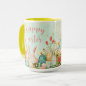 ハッピーイースター淡緑色の水色 マグカップ (正面左)