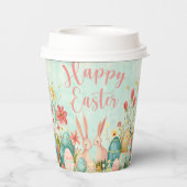 ハッピーイースター淡緑色の水色 紙コップ (裏面)