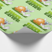 ハッピーイースター熱狂するバニー ラッピングペーパー (角)