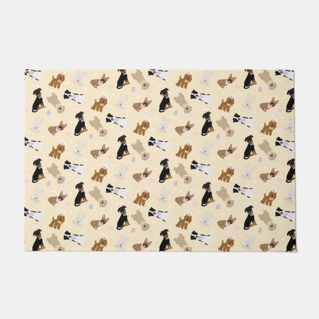 ハッピーイースター犬 ドアマット (正面)