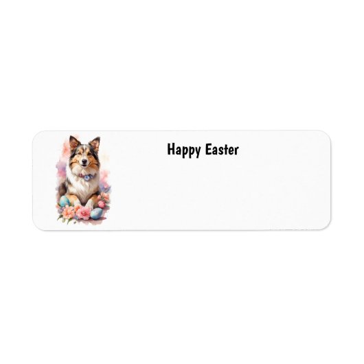 ハッピーイースター犬 ラベル (正面)