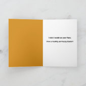 ハッピーイースター猫のバニー耳と顔マスクユーモア シーズンカード (内部)