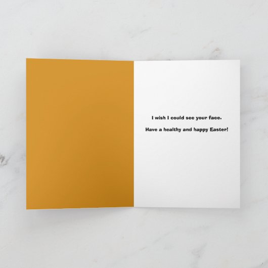 ハッピーイースター猫のバニー耳と顔マスクユーモア シーズンカード (内部)