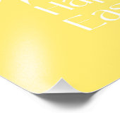 ハッピーイースター白いバンニーの耳の黄色 フォトプリント (角)