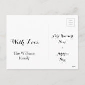 ハッピーイースター白黒シャルボードタイポグラフィ シーズンポストカード (裏面)