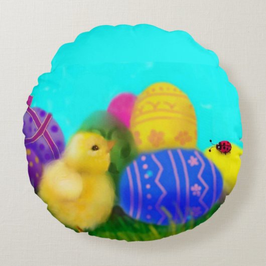 ハッピーイースター系 ラウンドクッション (正面)