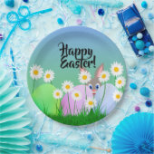 ハッピーイースター紙プレートキュートバニーイースターエッグ ペーパープレート (パーティー)