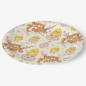 ハッピーイースター紙プレート – かわいいチックス&エッグ ペーパープレート (アングル)