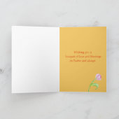 ハッピーイースター素晴らし孫娘ラビットチューリップ カード (内部)