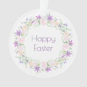 ハッピーイースター紫と白の花 オーナメント (正面)