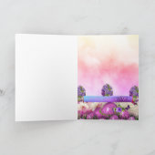 ハッピーイースター紫色のヴィオレット&エッグズイースター シーズンカード (内部)