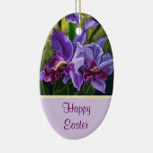 ハッピーイースター紫色の花飾り セラミックオーナメント (右)