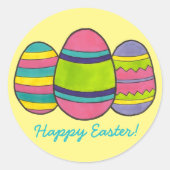 ハッピーイースター絵を描卵狩り卵 ラウンドシール (正面)