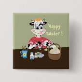 ハッピーイースター絵画卵のイベントボタン 缶バッジ (正面)