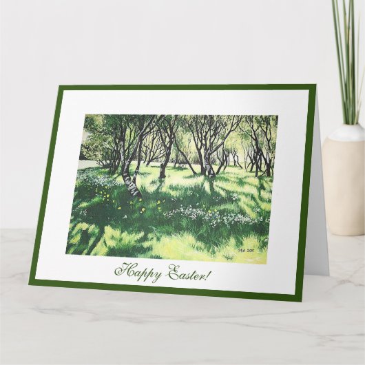 ハッピーイースター美しいアイスランドの風景素晴らし芸術 カード (正面)