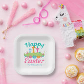 ハッピーイースター美しいフローラクロスカスタムパーティー ペーパープレート (パーティー)